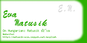 eva matusik business card